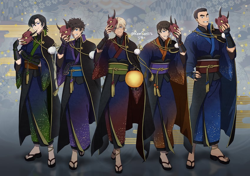amuro tooru, scotch, matsuda jinpei, hagiwara kenji, and date wataru (meitantei conan) drawn by remsor076