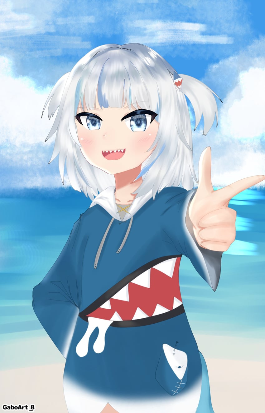 gawr gura (hololive and 1 more) drawn by gaboart_8