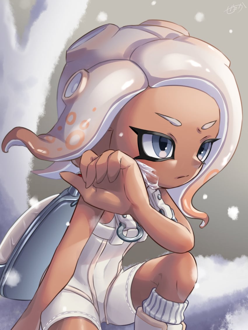 octoling player character, octoling girl, and agent 8 (splatoon and 2 more) drawn by amakusa_setoka