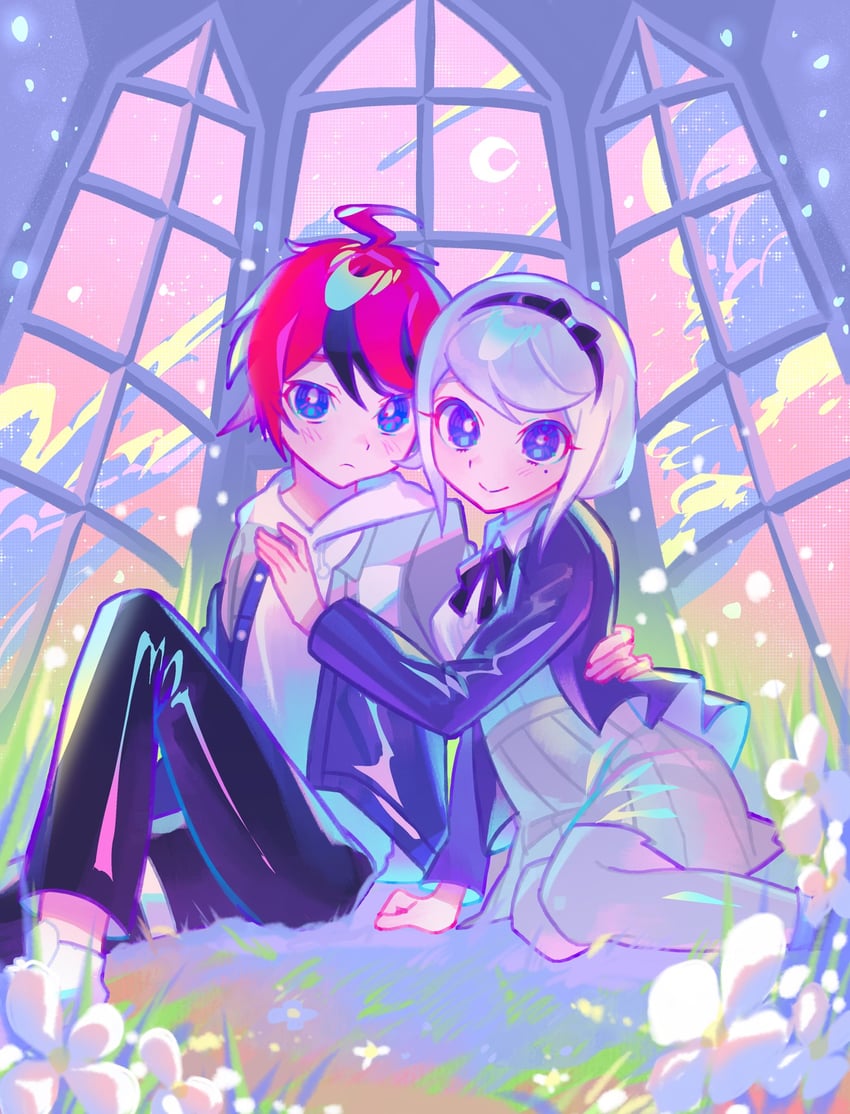 sumino takumi and kirifuji nozomi (the hundred line -last defense academy-) drawn by iro_(mywife_sunny)