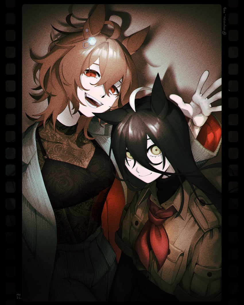 agnes tachyon and manhattan cafe (umamusume) drawn by mujintou_png