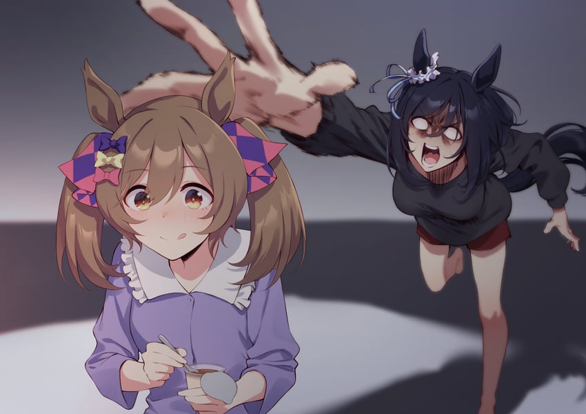 eishin flash and smart falcon (umamusume) drawn by motsunabe_(mo2nap3)