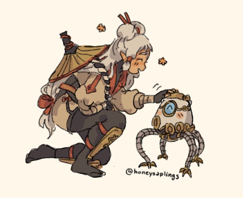 impa and terrako (the legend of zelda and 2 more) drawn by honeysaplings