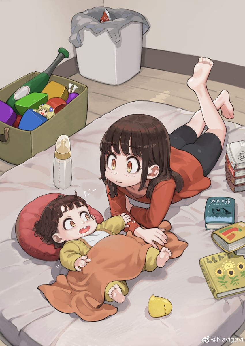 big sister and little sister (original) drawn by jun_(navigavi)