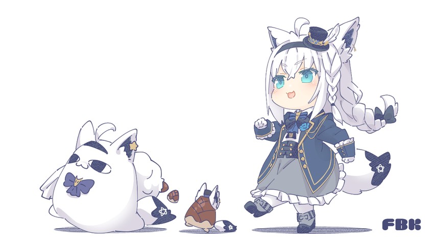 shirakami fubuki, miteiru, and oruyanke (hololive and 1 more) drawn by tataki_tuna