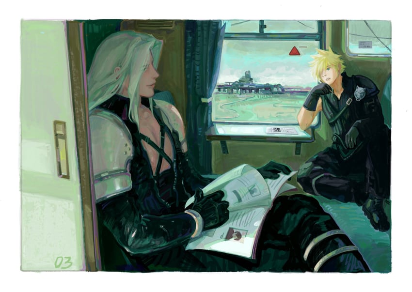 cloud strife and sephiroth (final fantasy and 2 more) drawn by sansgarnish00