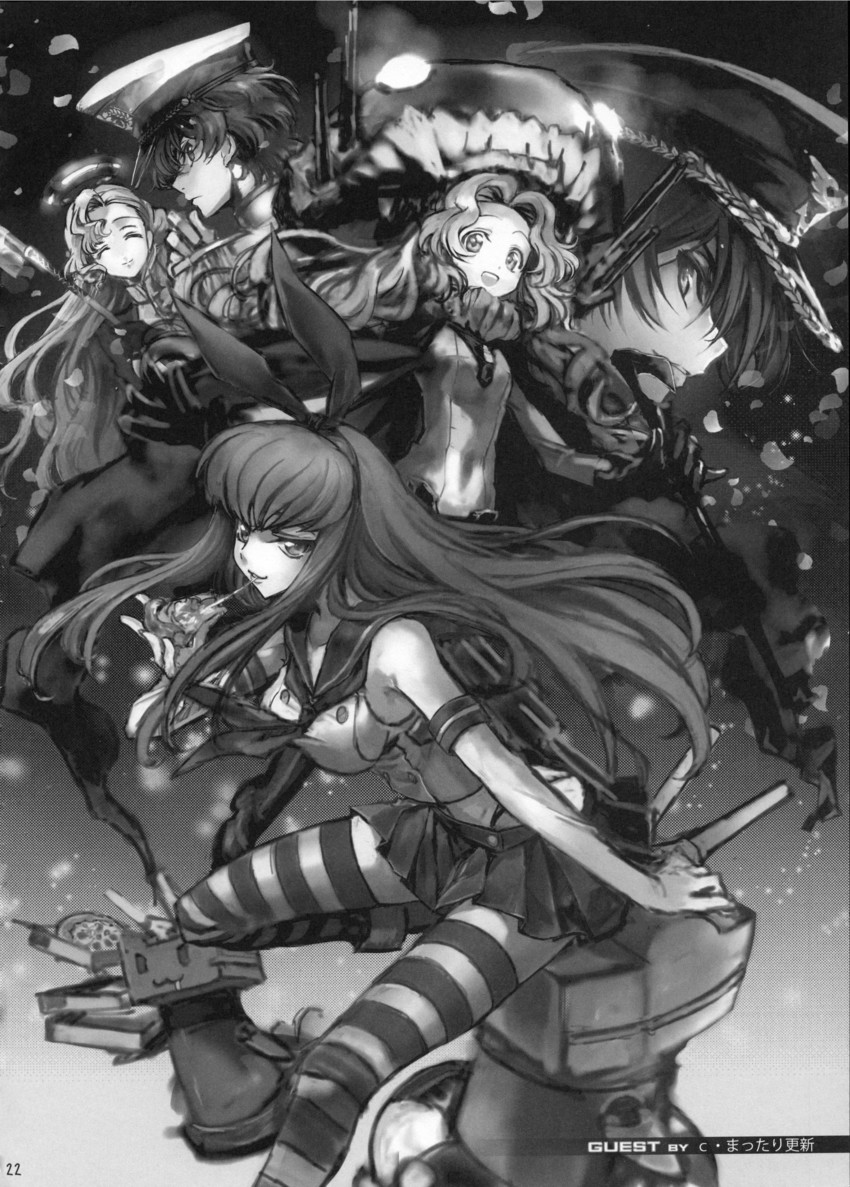 admiral, shimakaze, rensouhou-chan, c.c., tatsuta, and 5 more (kantai collection and 1 more) drawn by c_(rahit)