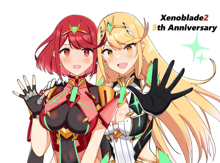 pyra and mythra (xenoblade chronicles and 1 more) drawn by reason3_s