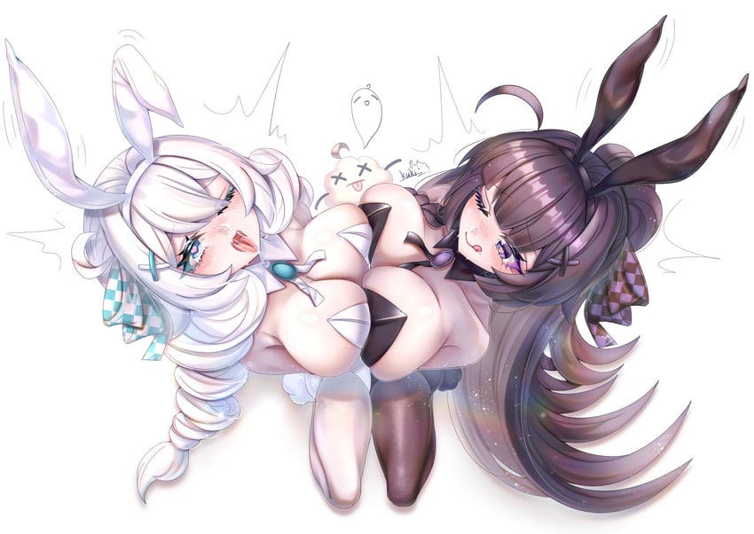 kiana kaslana and raiden mei (honkai and 1 more) drawn by cutescookie