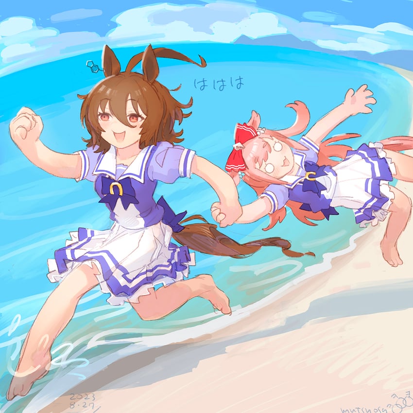 agnes tachyon and agnes digital (umamusume) drawn by inada_roku