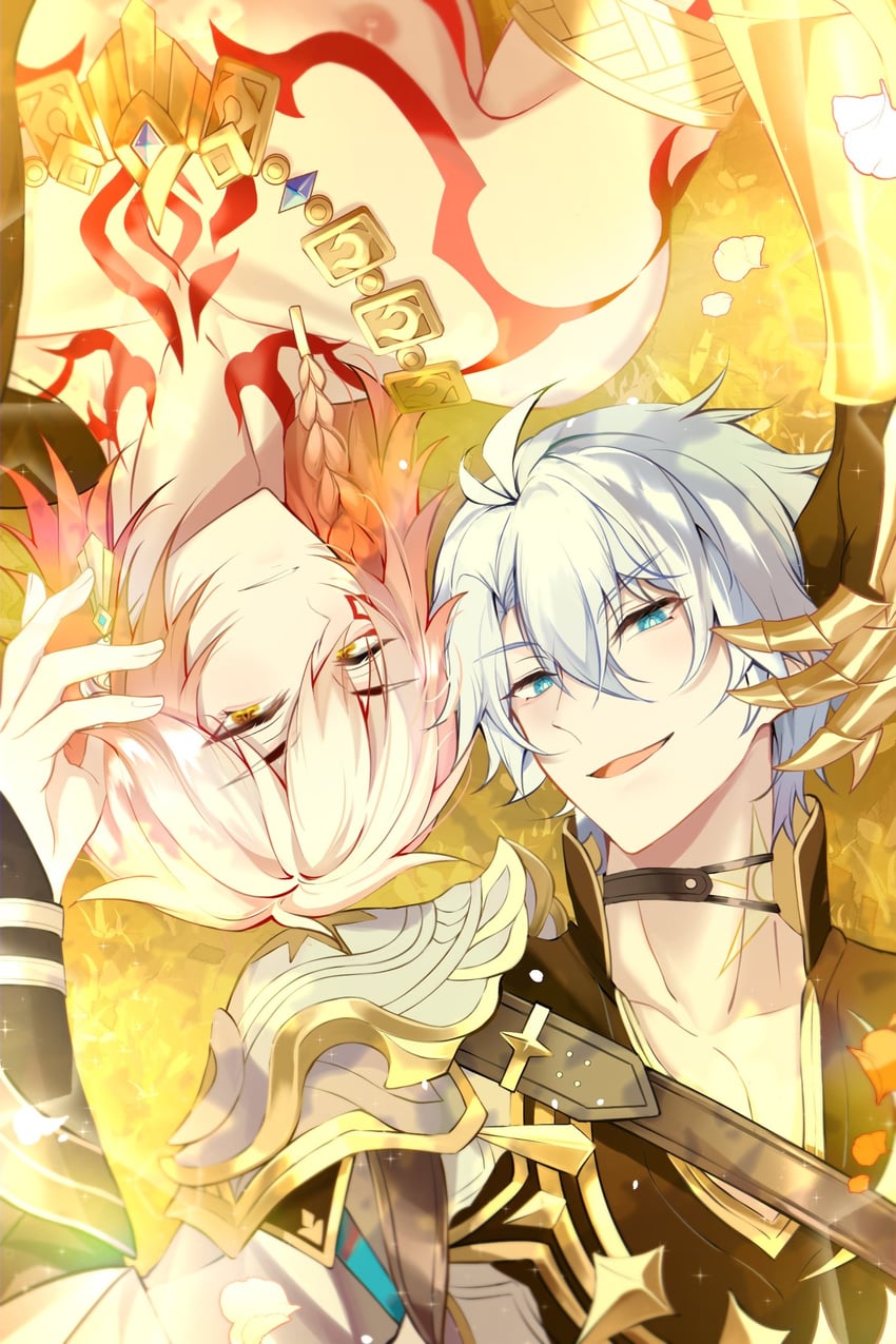 phainon and mydei (honkai and 1 more) drawn by irissu_g