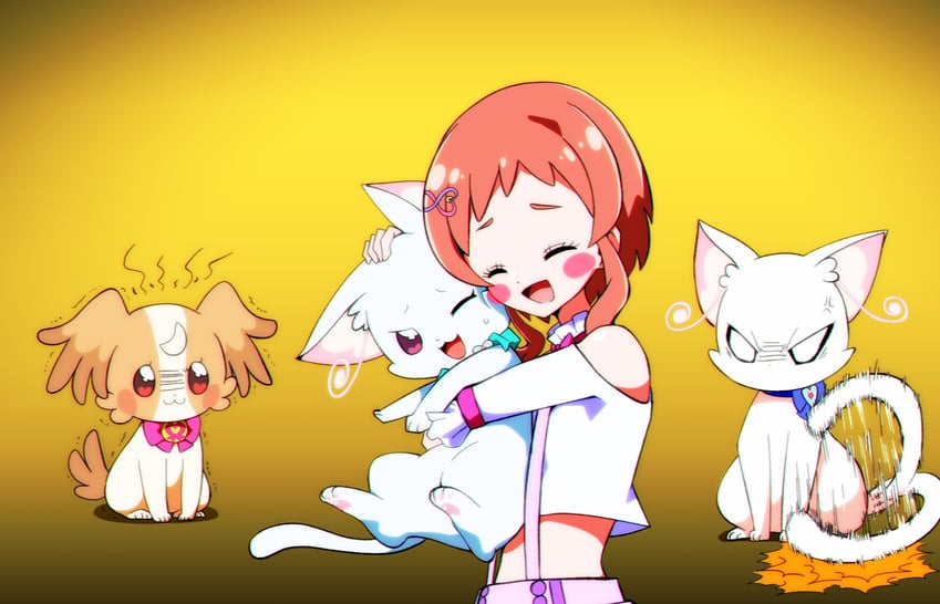 nekoyashiki yuki, inukai komugi, nekoyashiki mayu, and inukai iroha (precure and 1 more) drawn by @est@