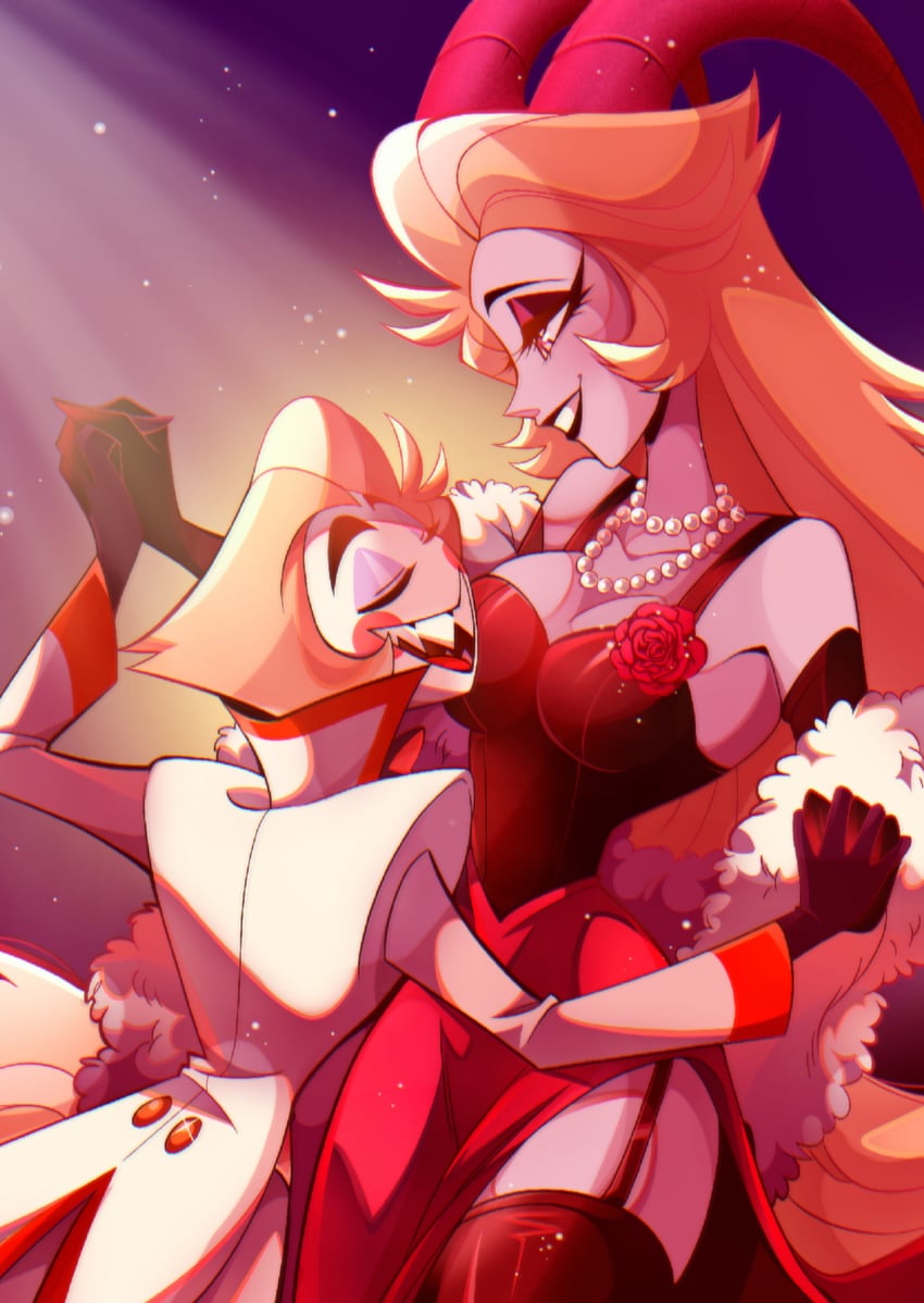 lucifer morningstar and lilith (hazbin hotel) drawn by chandllucky