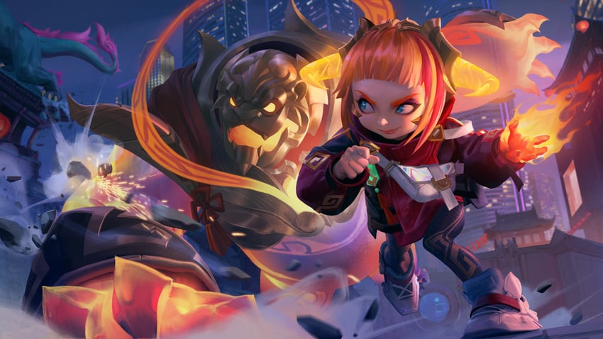 annie and lunar beast annie (league of legends) drawn by sangsoo_jeong