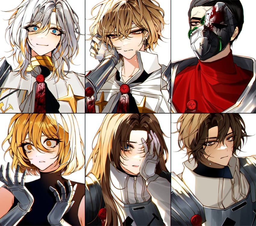 don quixote, faust, sinclair, heathcliff, meursault, and 1 more (project moon and 1 more) drawn by cherry_oux