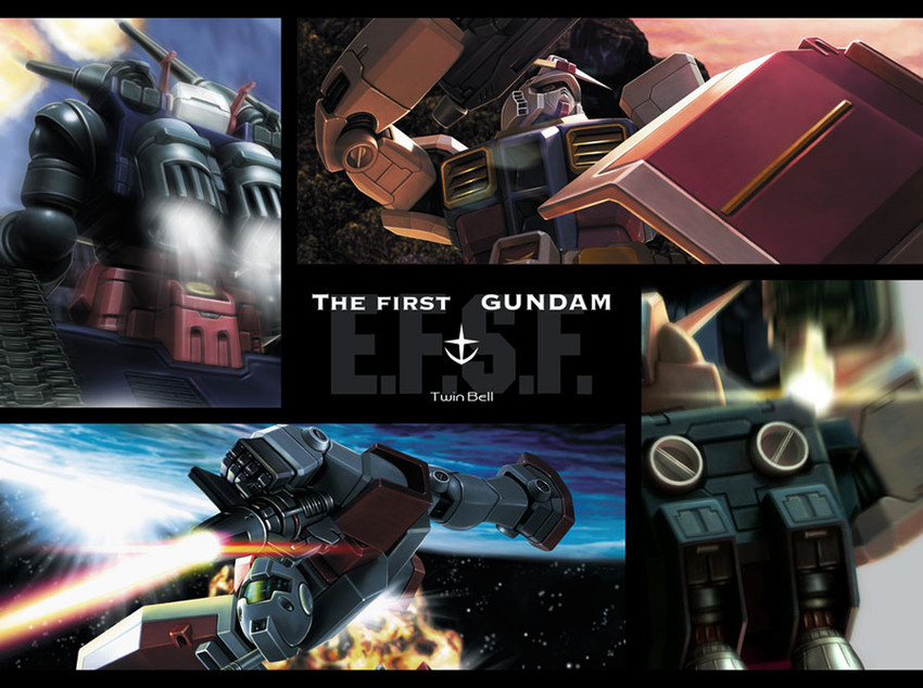 rx-78-2 gundam, gm, and guntank (gundam and 1 more) drawn by twinbell