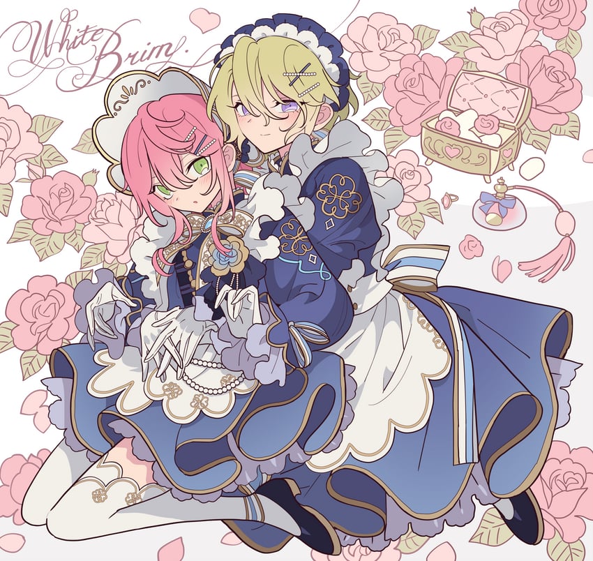 himemiya tori and tomoe hiyori (ensemble stars!) drawn by meremero
