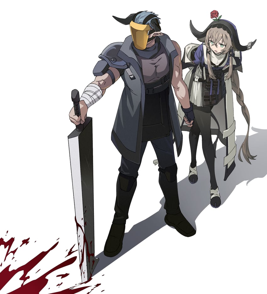 pallas and sarkaz bodyguard (arknights) drawn by liang_chan_xing_make_tu