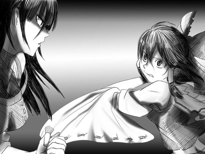 hakurei reimu and sendai hakurei no miko (original and 2 more) drawn by maruman
