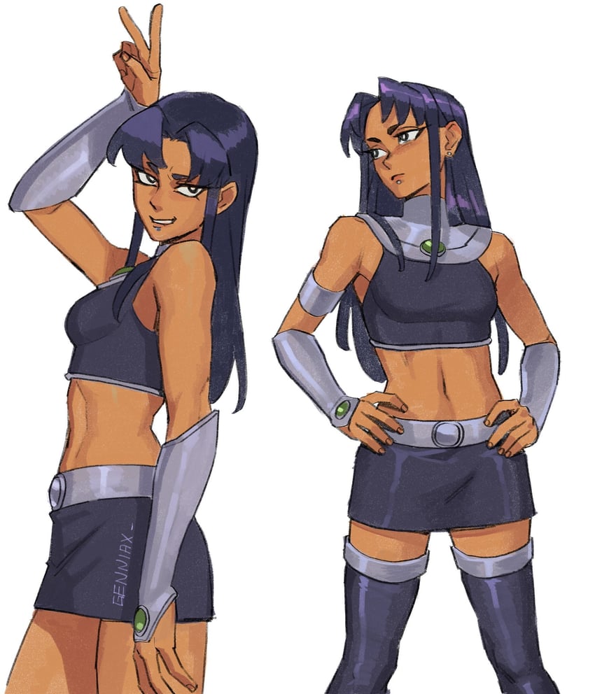 blackfire (dc comics and 1 more) drawn by genniax