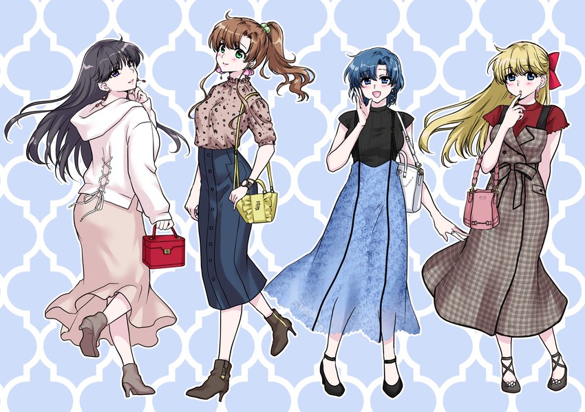 mizuno ami, aino minako, hino rei, and kino makoto (bishoujo senshi sailor moon) drawn by abe_hikaru
