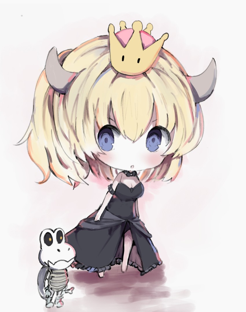 bowsette and dry bones (mario and 1 more) drawn by cottontailtokki