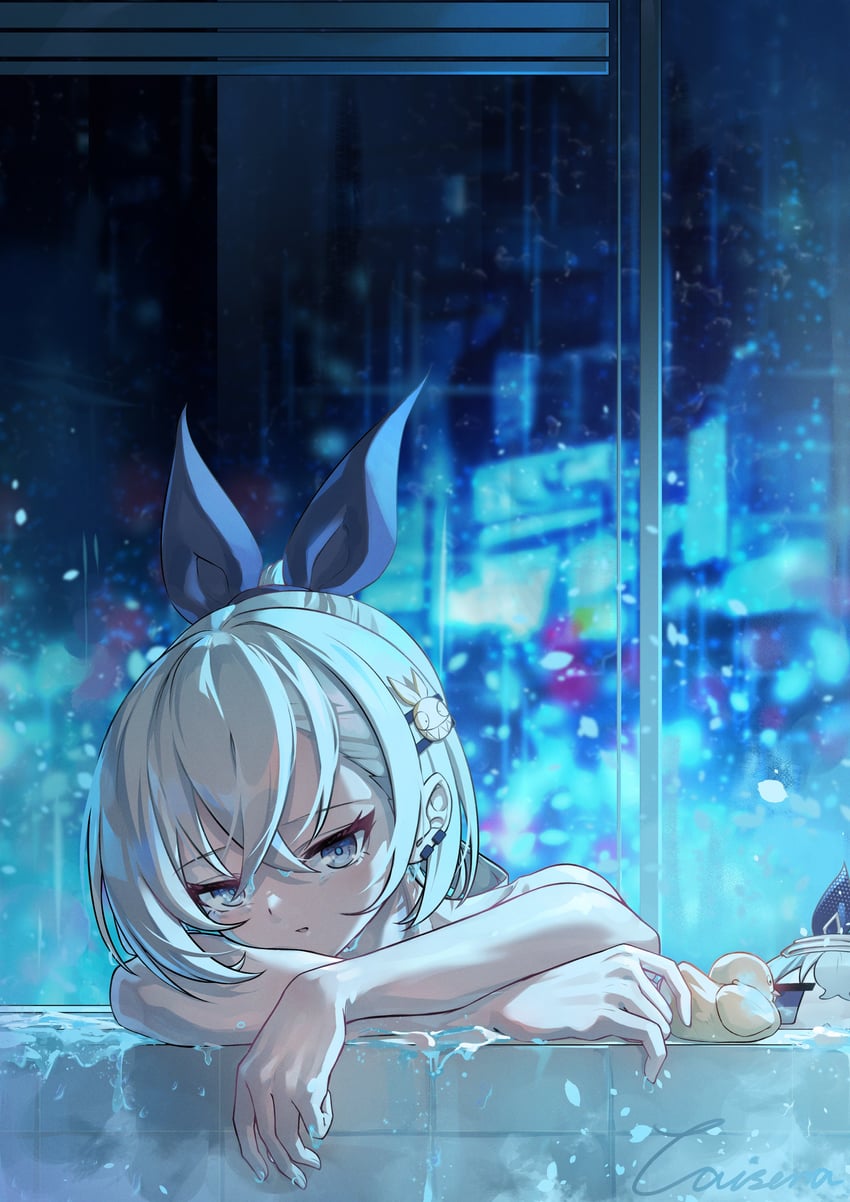 silver wolf (honkai and 1 more) drawn by caisena