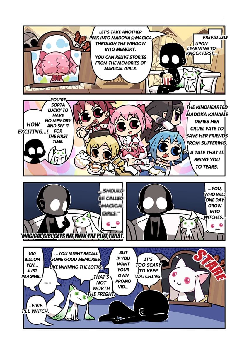 akemi homura, kaname madoka, miki sayaka, sakura kyoko, tomoe mami, and 3 more (mahou shoujo madoka magica and 1 more) drawn by papa_(shimeguru)