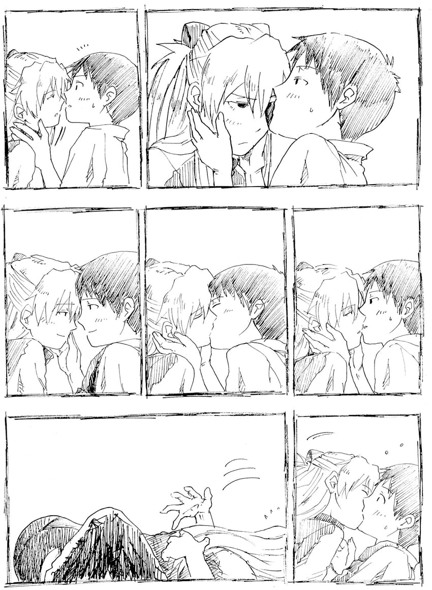 souryuu asuka langley and ikari shinji (neon genesis evangelion and 2 more) drawn by suimame