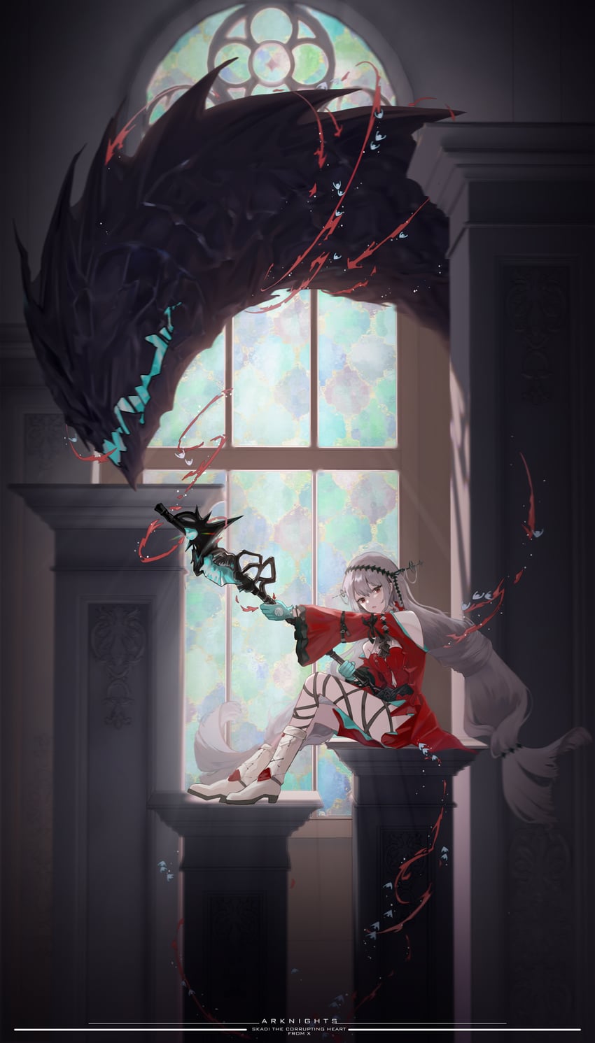 skadi and skadi the corrupting heart (arknights) drawn by x_(2784286451)