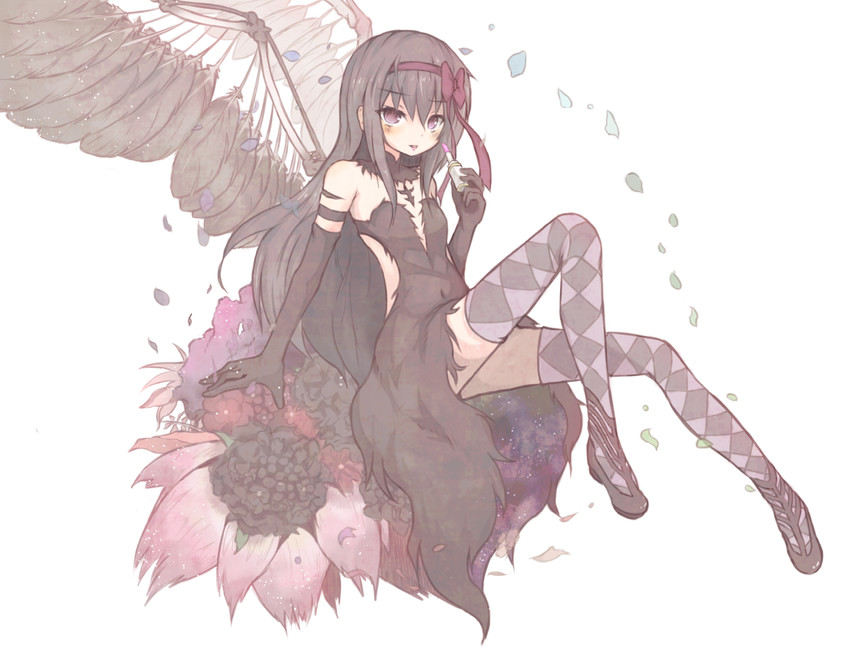 akemi homura and akuma homura (mahou shoujo madoka magica and 1 more) drawn by disz123
