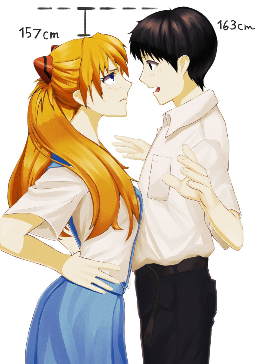 souryuu asuka langley and ikari shinji (neon genesis evangelion) drawn by illust_aqua