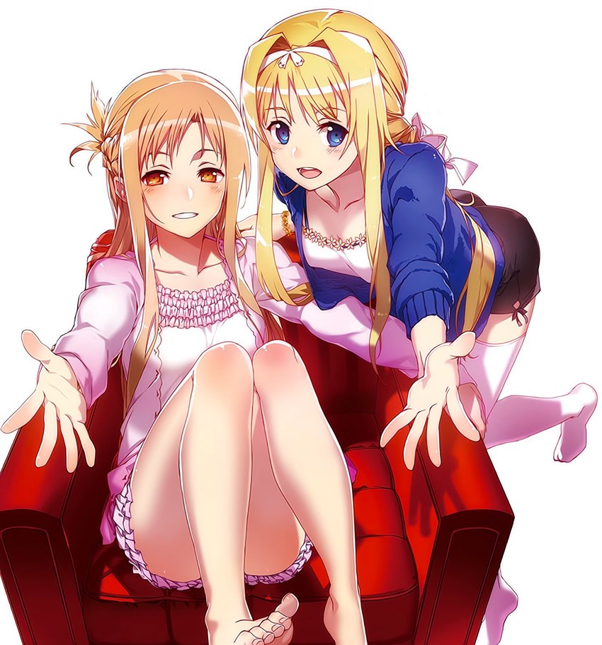 asuna and alice zuberg (sword art online and 1 more) drawn by bunbun