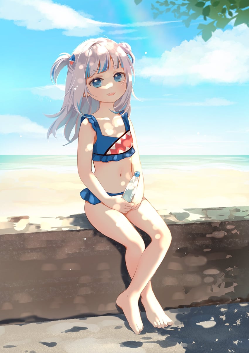 gawr gura (hololive and 1 more) drawn by kamui_(kamuikaoru)