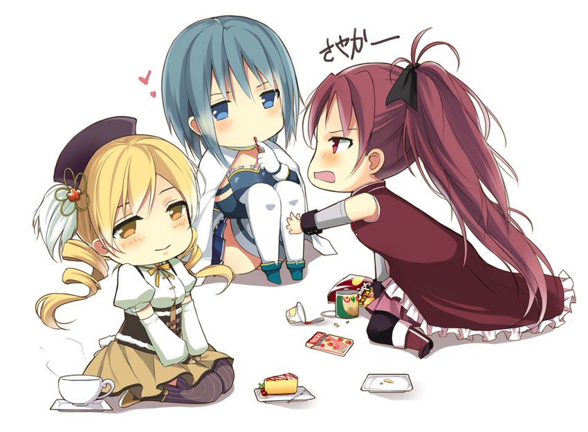 miki sayaka, sakura kyoko, and tomoe mami (mahou shoujo madoka magica) drawn by jing_hu