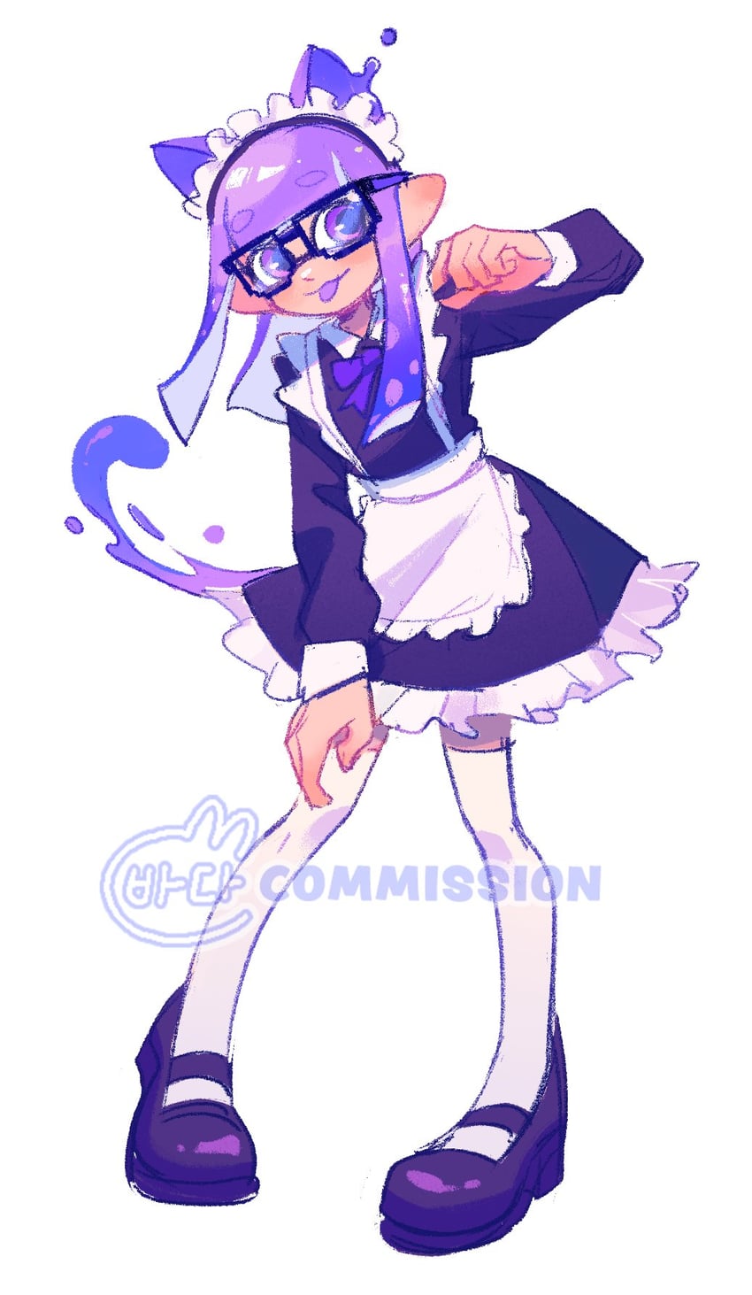 inkling player character and inkling girl (splatoon and 1 more) drawn by tokkibada
