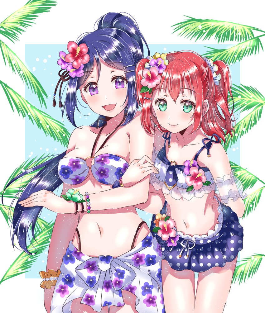 matsuura kanan and kurosawa ruby (love live! and 1 more) drawn by kaisou_(0731waka)