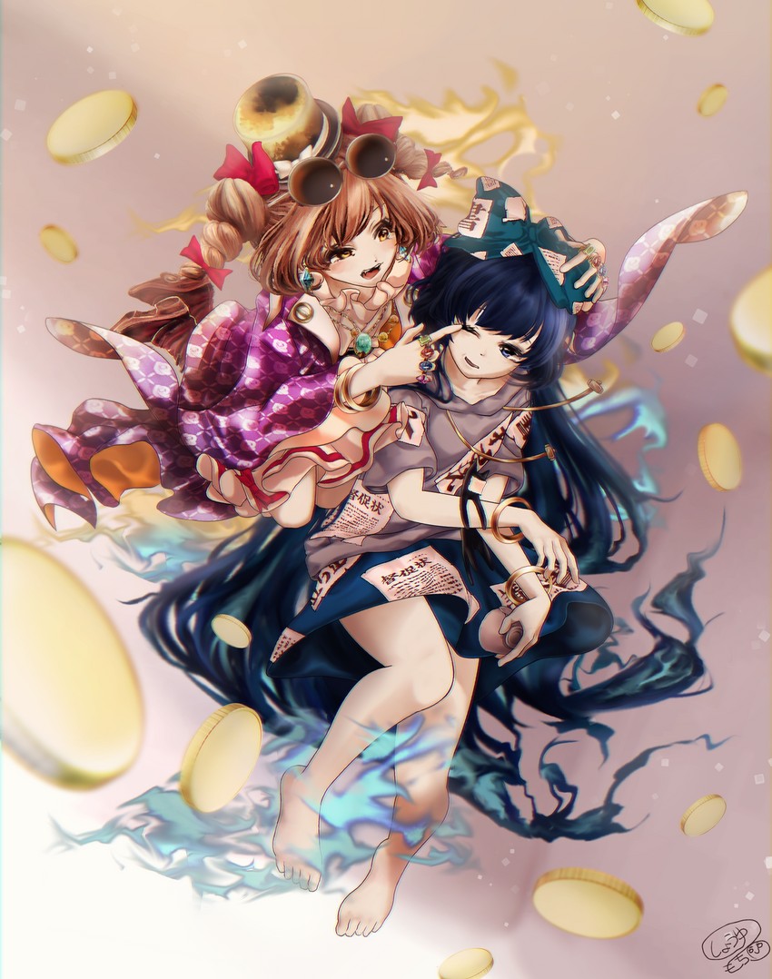 yorigami shion and yorigami jo'on (touhou) drawn by shouyu_mochi