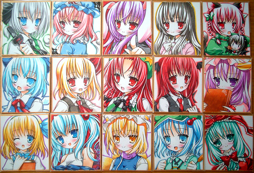 konpaku youmu, alice margatroid, cirno, patchouli knowledge, reisen udongein inaba, and 11 more (touhou) drawn by ichikawa_tsurugi