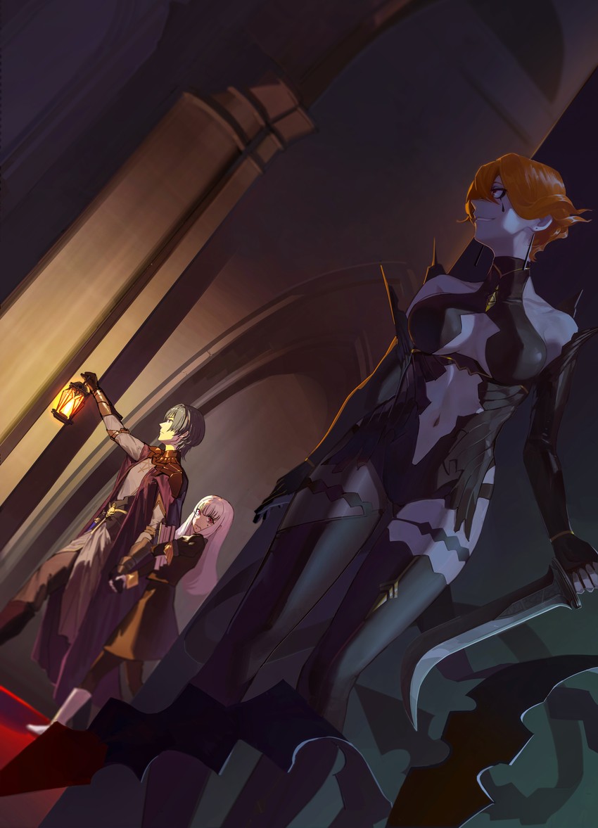male byleth, lysithea von ordelia, and kronya (fire emblem and 1 more) drawn by gen_(bividgen)