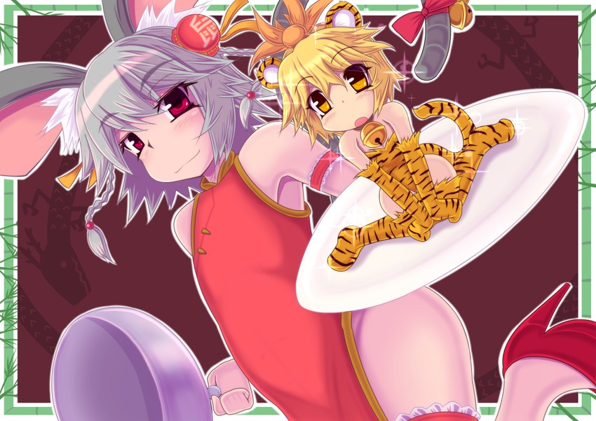 nazrin and toramaru shou (touhou) drawn by choujigen_nuko