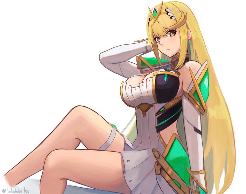 mythra (xenoblade chronicles and 1 more) drawn by labebebe_lee