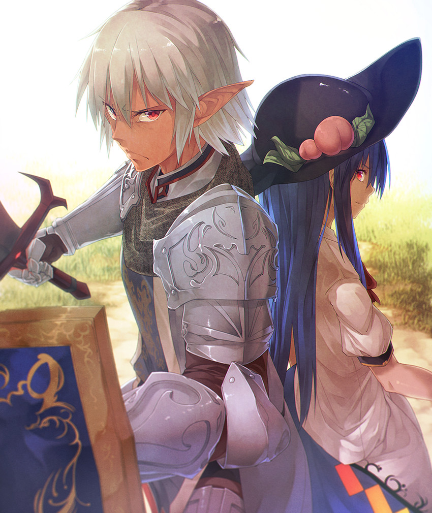 hinanawi tenshi, paladin, and buront (touhou and 3 more) drawn by ibuki_notsu
