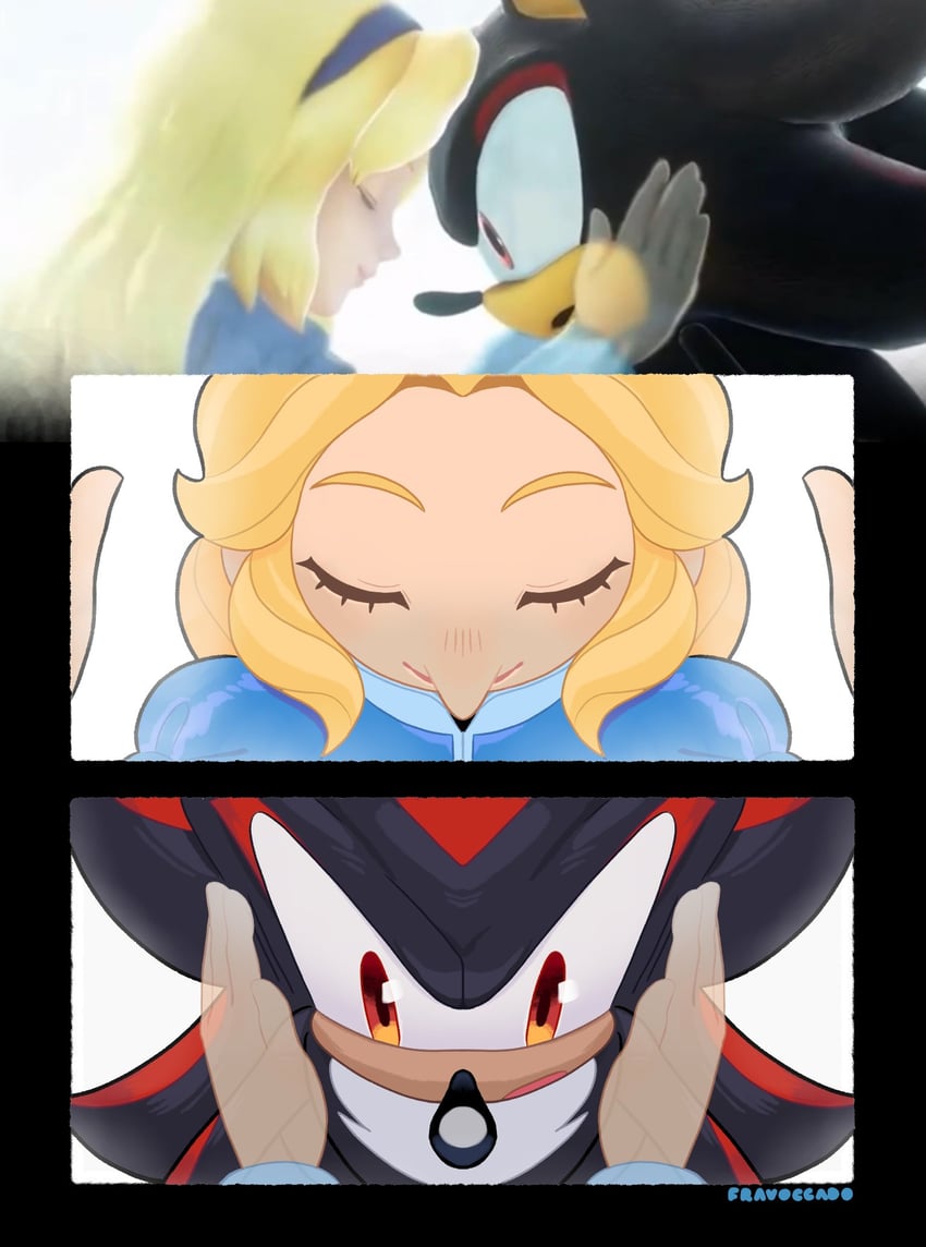 shadow the hedgehog and maria robotnik (sonic and 2 more) drawn by fravoccado