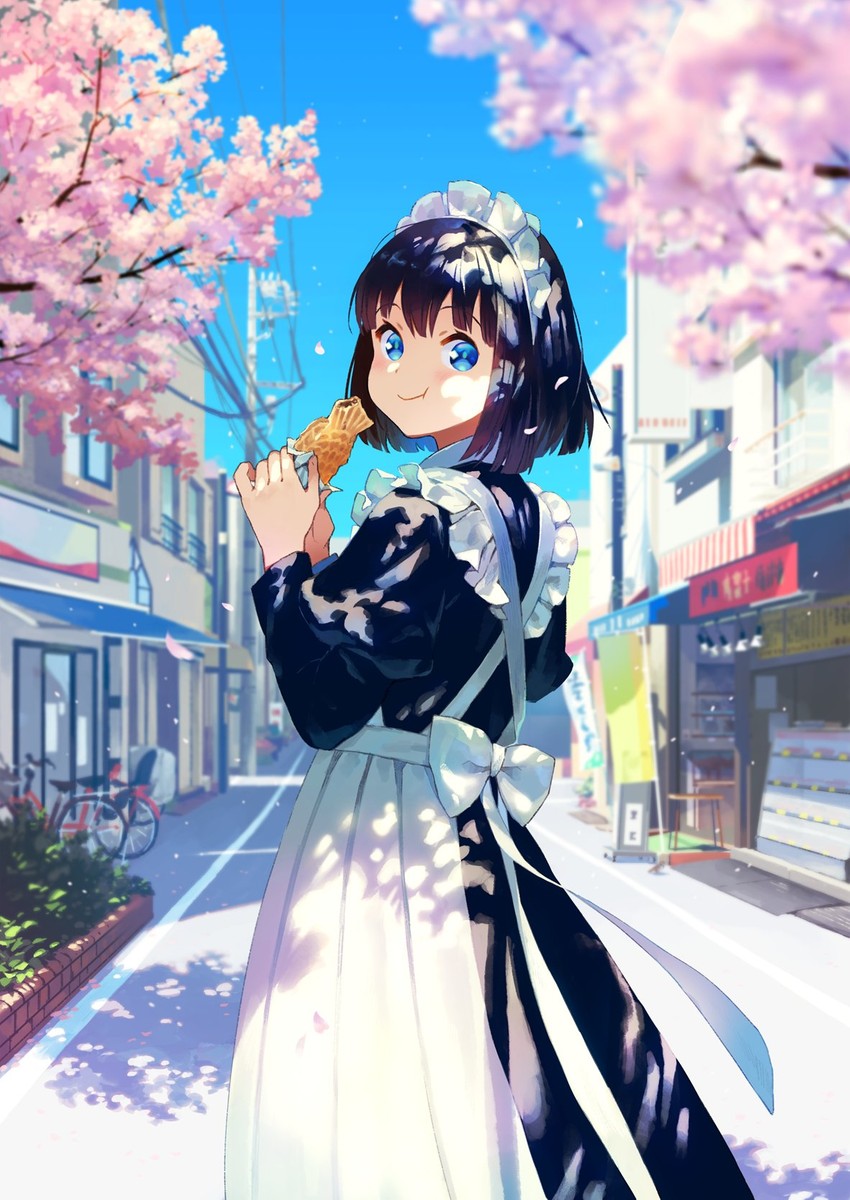 suzume (maid-san wa taberu dake) drawn by maeya_susumu