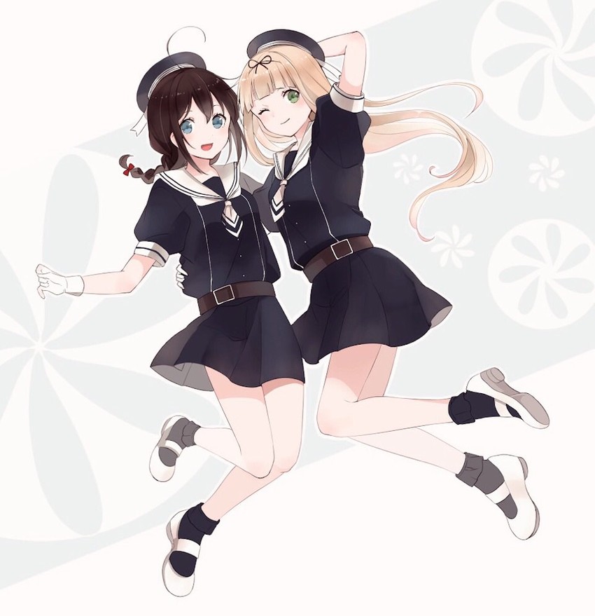 shigure and yuudachi (kantai collection) drawn by shakemi_(sake_mgmgmg)