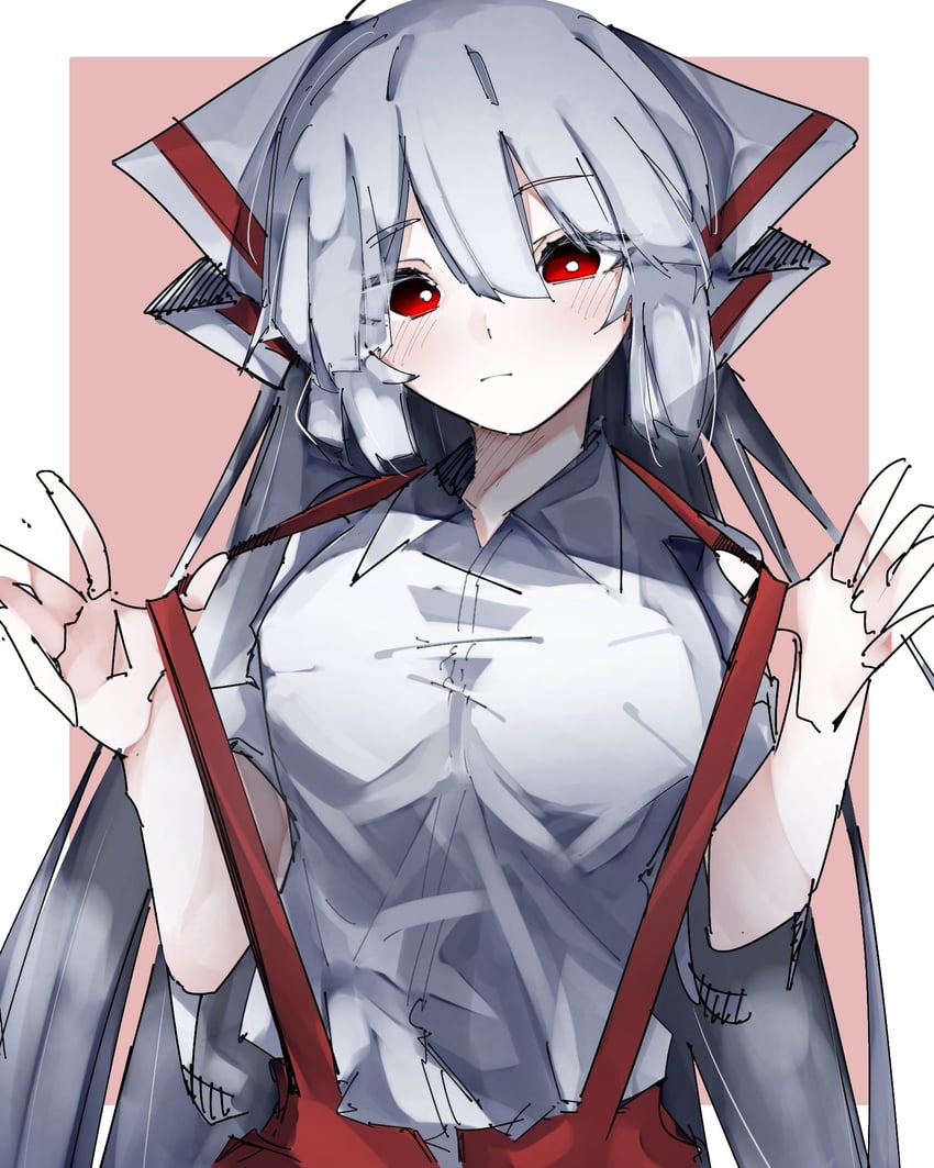 fujiwara no mokou (touhou) drawn by vivo_(vivo_sun_0222)