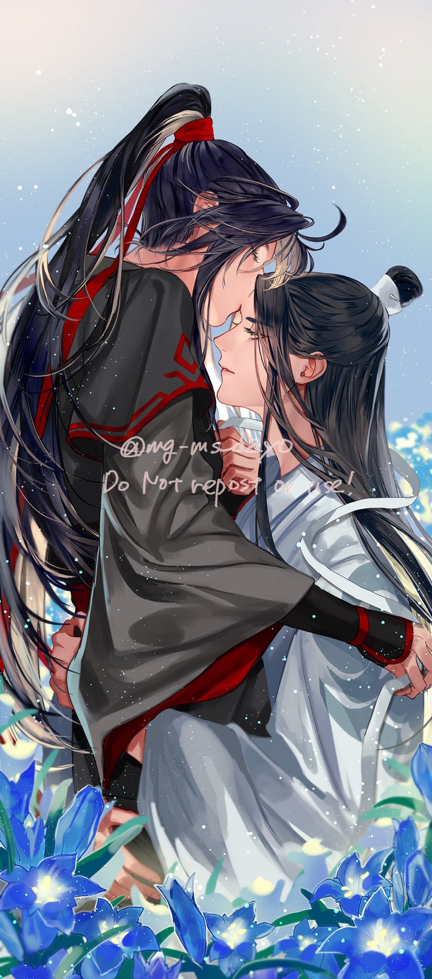 wei wuxian and lan wangji (modao zushi) drawn by mg_ms_dayo