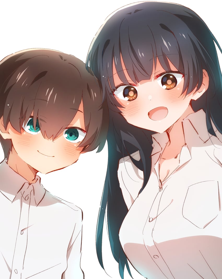 yamada anna and ichikawa kyoutarou (boku no kokoro no yabai yatsu) drawn by nyaa_(nnekoron)