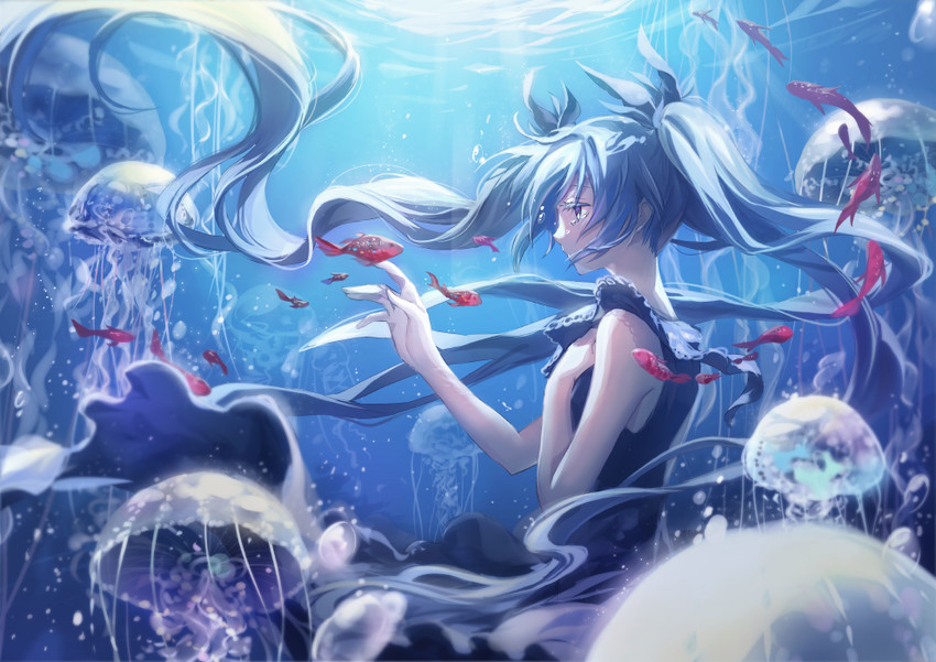 hatsune miku (vocaloid and 1 more) drawn by ouu_min